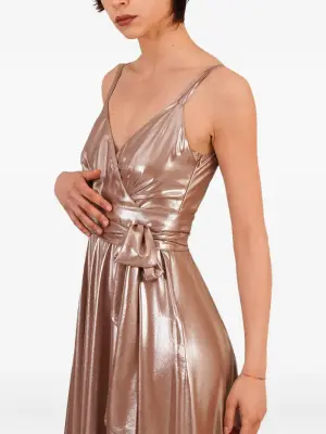 платье с запахом и эффектом металлик