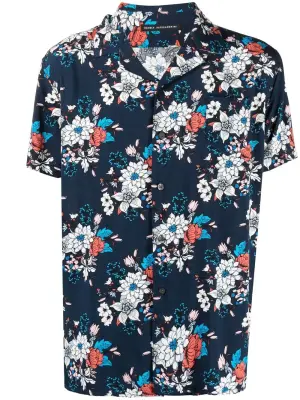 Рубашка с короткими рукавами и цветочным принтом