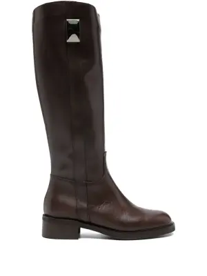 Кожаные ботинки на молнии