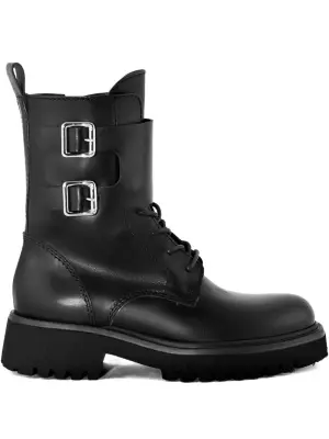 Ботинки на шнуровке с пряжками