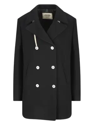 Двубортное пальто с канатной отделкой