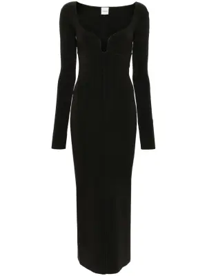 Платье миди в рубчик