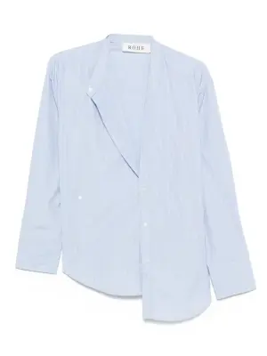 Полосатая рубашка асимметричного кроя