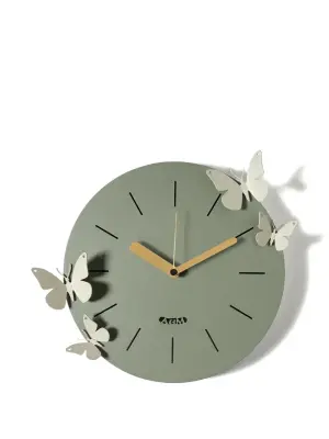 butterfly-embellished wall clock
