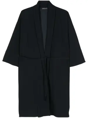 Креповое пальто с поясом