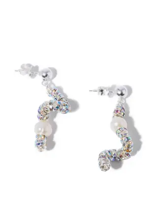 Серьги-подвески с искусственным жемчугом