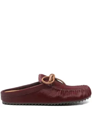 Кожаные мюли с завязками