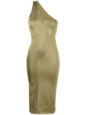 Полупрозрачное платье на одно плечо