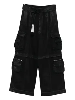 Джинсы-карго с покрытием