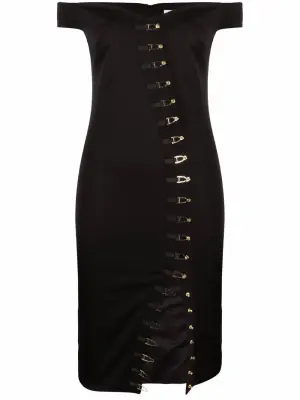 Платье миди с открытыми плечами