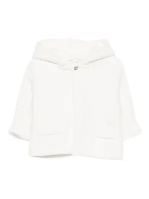 Куртка фактурной вязки с капюшоном