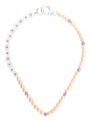 Серебряное колье с бусинами