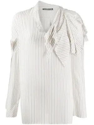 Полосатая рубашка с необработанными краями