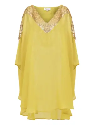 Платье мини Chloris с капюшоном и пайетками