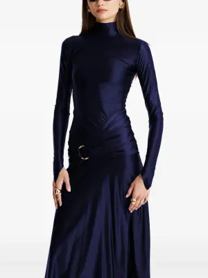 Платье макси Ocean Whisper с высоким воротником