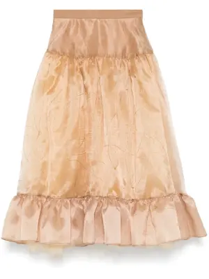 Юбка миди с эффектом металлик