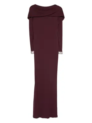 платье макси с декорированными манжетами