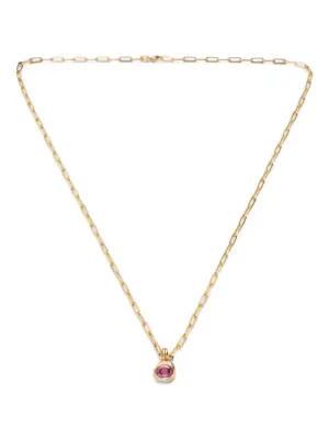 Ожерелье с дельфином и сапфиром из желтого золота 18 карат