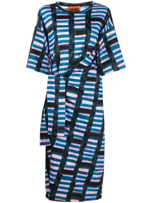 Платье миди с абстрактным принтом