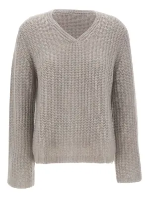 Текстурированный джемпер с V-образным вырезом