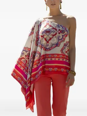 Топ на одно плечо с узором