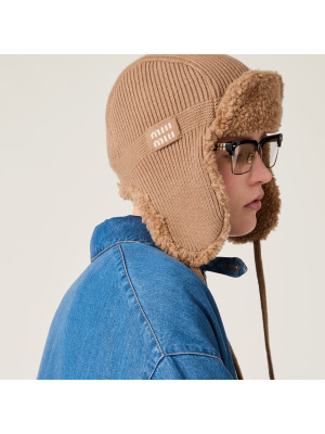 Ушанка из шерсти, кашемира и овчины