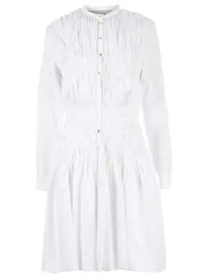 Платье-рубашка с отделкой рюшами