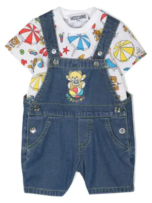 Комплект из джинсового комбинезона и топа