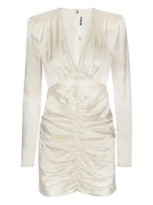 атласное платье мини со сборками