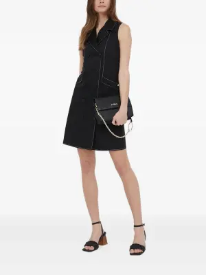 Двубортное платье мини без рукавов