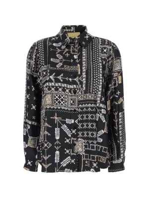 Рубашка с узором на пуговицах