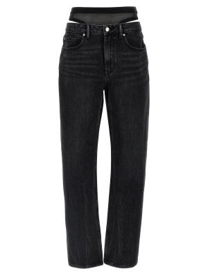 Джинсы 'Slit Hem Prestyle Hotfix Mesh Undie'