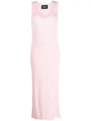 Платье макси с эффектом потертости