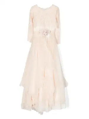 Платье с цветочной аппликацией