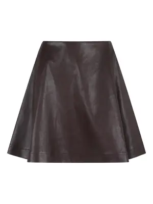 Кожаная юбка со складками