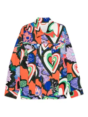 Джинсовая куртка с графичным принтом