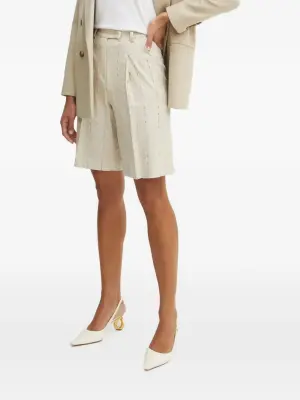 Плиссированные шорты в полоску