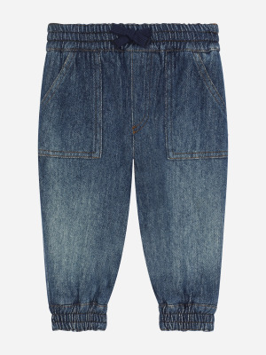 Джоггеры из джерси деним с логотипом DG