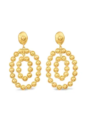 Овальные серьги с бусинами