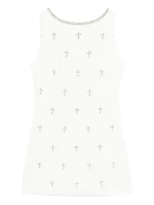 Мини-платье, украшенное кристаллами