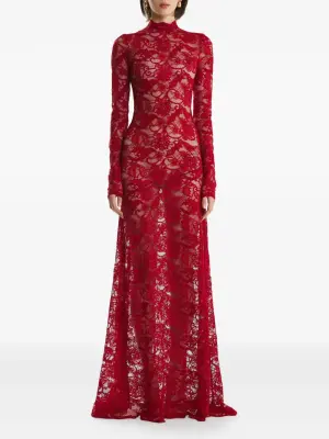 Макси-платье с высоким воротником