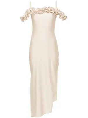 Платье макси с оборками