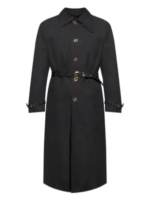 Пальто с анималистичным принтом и поясом