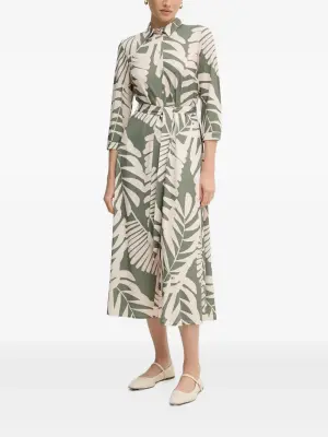 Платье миди с цветочным принтом и поясом