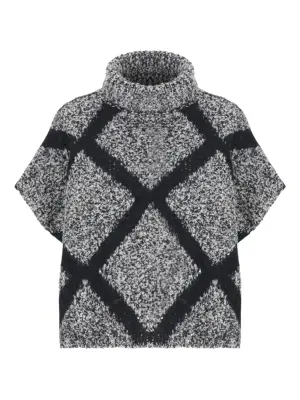 Пончо с высоким воротником