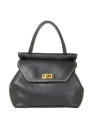 Кожаная сумка с поворотным замком