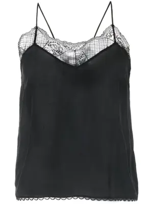 Шелковый топ с кружевом