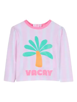 Полосатый топ с длинными рукавами и защитой от солнца