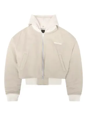 Укороченная куртка с капюшоном