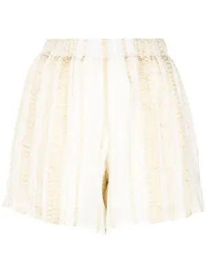 Шорты с завышенной талией и вышивкой